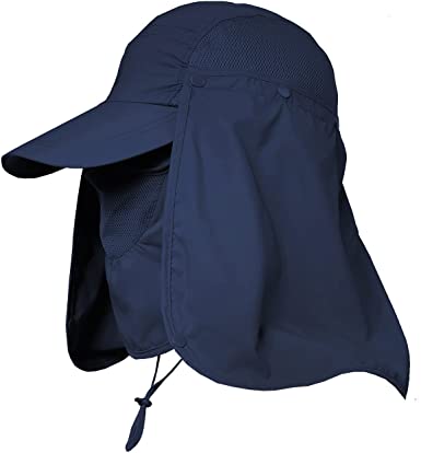 Women & Men Outdoor Sun Hat UV Protection Fishing Hiking Caps with Face Neck Flap Cover UPF 50+