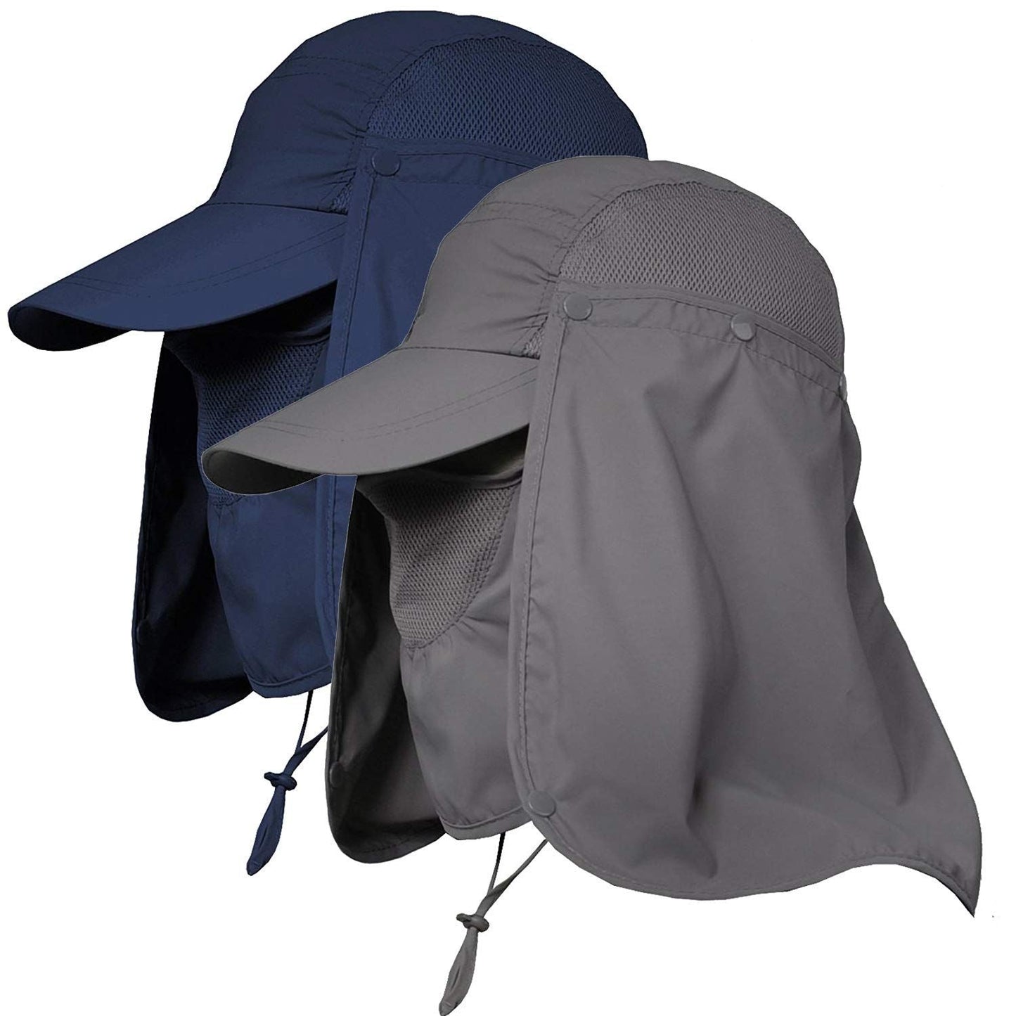 Women & Men Outdoor Sun Hat UV Protection Fishing Hiking Caps with Face Neck Flap Cover UPF 50+
