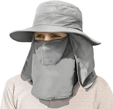 Women & Men Outdoor Sun Hat UV Protection Fishing Hiking Caps with Face  Neck Flap Cover UPF 50+